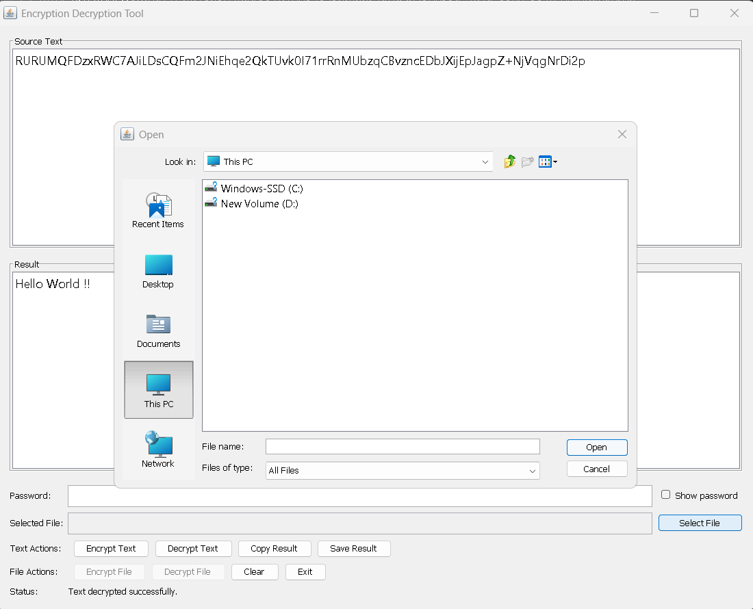 File chooser dialog